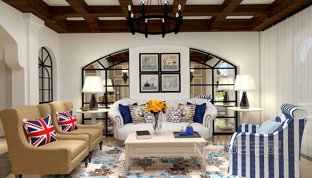 150㎡/三室兩廳兩衛(wèi)/地中海