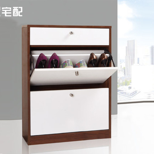 小尼宅配鞋柜 簡約現代門廳柜 超薄翻斗帶抽屜木質防塵鞋柜